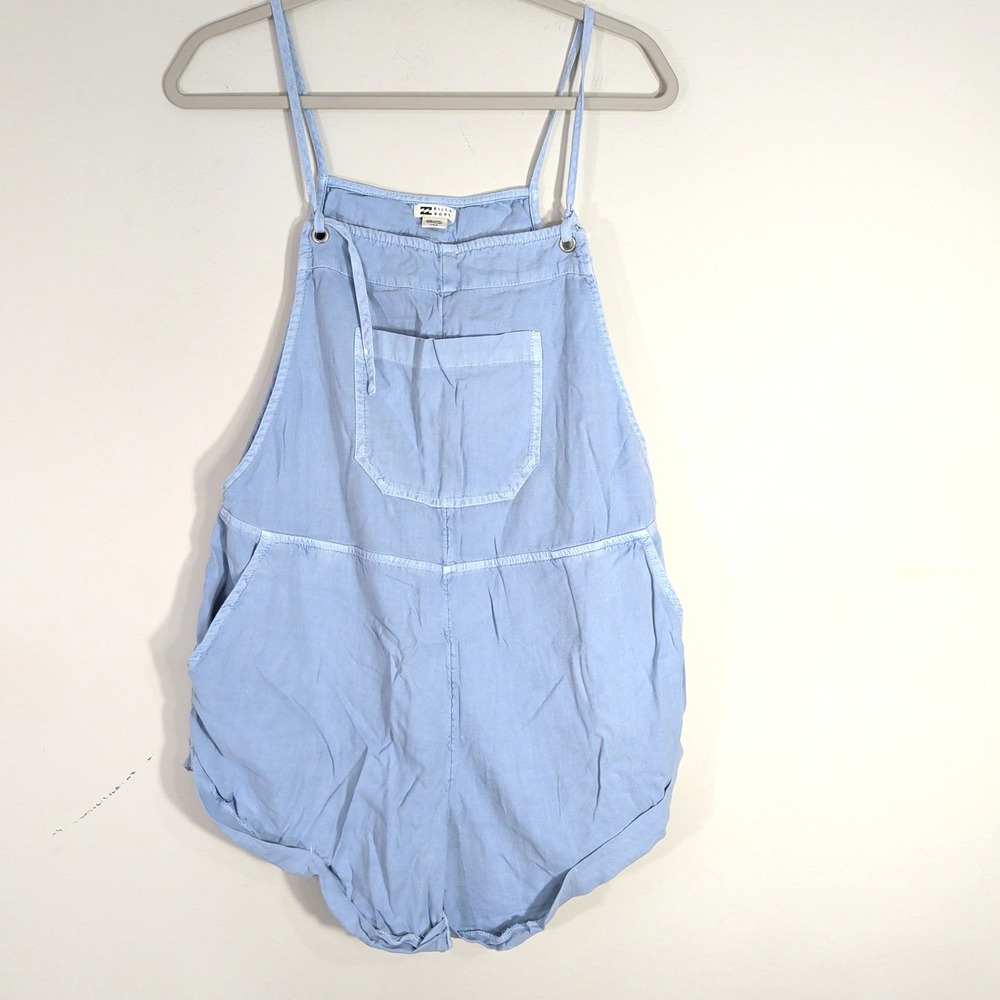 Billabong Light Blue Short Overalls; Cotton Viscose Blend J204TBWI